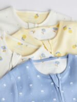 Next - Blue Baby Two Way 100% Cotton Zip Sleespuits 4 Pack - Image 2