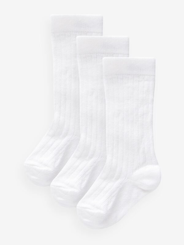 Next - White Knee High Baby Socks 3 Pack