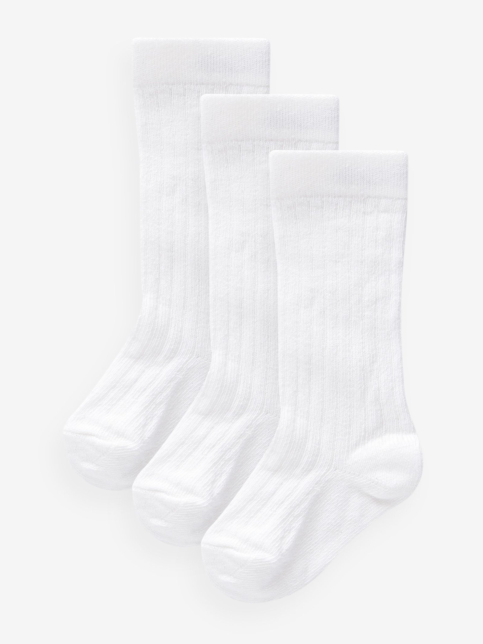 N15791s Next - White Knee High Baby Socks 3 Pack - Image 1