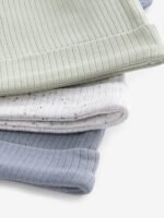 Next - Blue/Green Baby Double 100% Cotton Tie Top Hats 3 Pack - Image 2