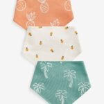 Next - Green Palm Print Baby 100% Cotton Bibs 3 Pack