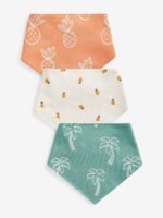 Next - Green Palm Print Baby 100% Cotton Bibs 3 Pack