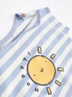 Next - Pale Blue Baby Bloomer Jersey Rompers 4 Pack - Image 3