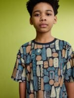 Next - Navy/Camel Palm Tree 100% Cotton Short Pyjamas 3 Pack - Image 3