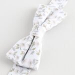 Next - White Floral Floral Bow 100% Cotton Tie