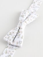 Next - White Floral Floral Bow 100% Cotton Tie