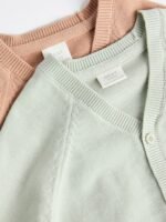 Next - Rust Brown/Sage Green Baby 100% Cotton Knitted Cardigans 2 Pack - Image 2