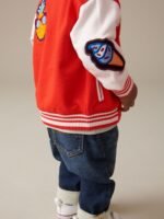 Next - Bright Red Letterman 100% Cotton Jacket - Image 6