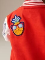 Next - Bright Red Letterman 100% Cotton Jacket - Image 4