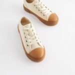 Next - Neutral Lace-Up Low Trainers