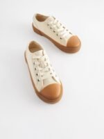 Next - Neutral Lace-Up Low Trainers