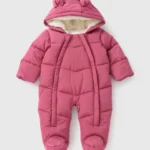 Matalan Baby Pink Padded Showerproof Snowsuit