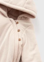 Matalan - Baby Cream Velour Ribbed Pramsuit - Image 2