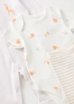 MATALAN 5 Pack Baby Cream Safari Sleepsuits - Image 2