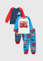 MATALAN 2 Pack Boys Transport Pyjama Sets