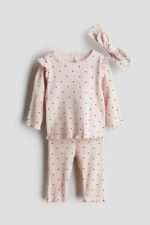 H&M 3-piece ribbed cotton set