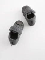Next Grey Dino Touch Fastening Cupsole Slippers - Image 5