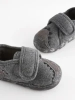 Next Grey Dino Touch Fastening Cupsole Slippers - Image 4