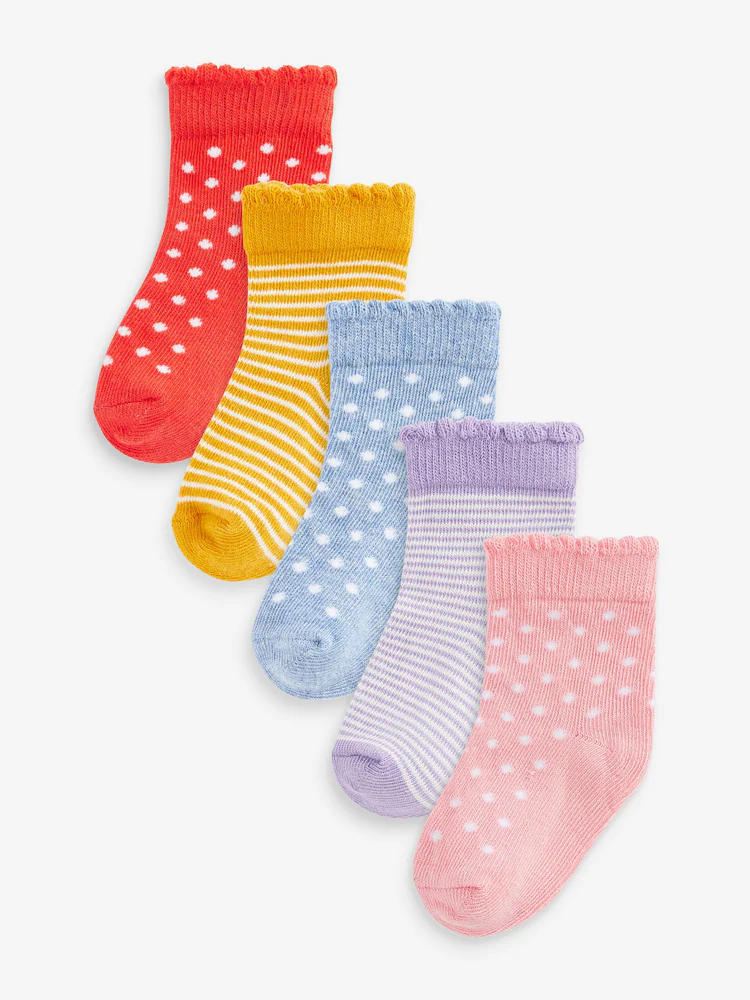 D38382s.webp Next Multi Baby Socks 5 Pack - Image 1
