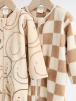 Next Neutral Fleece Sleepsuits 2 Pack - Image 6