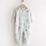 Next Mint Green Fairy Baby Zip Fleece Sleepsuit