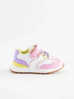 Next White/Pink/Yellow Elastic Lace Chunky Trainers - Image 6