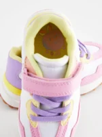 Next White/Pink/Yellow Elastic Lace Chunky Trainers - Image 4