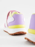 Next White/Pink/Yellow Elastic Lace Chunky Trainers - Image 3