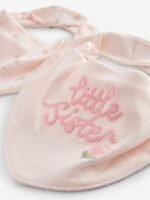 Next Pink Little Sister Baby Dribble Bibs 2 Pack - Image 4