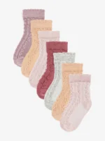 Next Pink/Neutral Baby Cable Socks 7 Pack