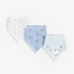 Mothercare Blue Bear Dribbler Bibs - 3 Pack .