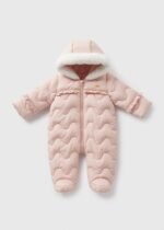 Matalan Baby Pink Frill Showerproof Snowsuit