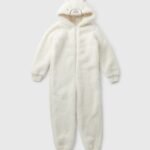 Matalan Girls White Polar Bear Onesie