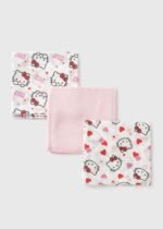 Matalan Hello Kitty 3 Pack Baby Pink Muslin Cloths