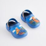 Next Blue Dinosaur Lined Clog Slippers