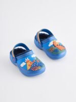 Next Blue Dinosaur Lined Clog Slippers
