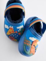 Next Blue Dinosaur Lined Clog Slippers - Image 2