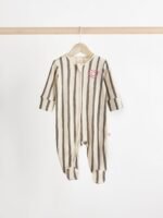 Next Pink Happy Heart Baby Two Way Zip Floral Print Sleepsuits 3 Pack - Image 6