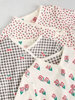 Next Cream/Red Popper Baby 100% Cotton Sleepsuits 3 Pack - Image 2