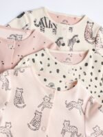 Next Pink Mono 4 Pack Baby Footless Sleepsuits - Image 3