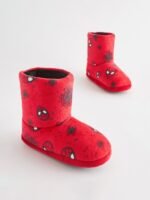 Next Spider-Man Red Warm Lined Slipper Boots