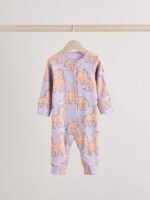 Next Lilac Purple Baby Footless Sleepsuits 3 Pack - Image 6