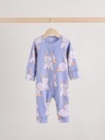 Next Lilac Purple Baby Footless Sleepsuits 3 Pack - Image 4