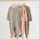 Next Brown Animal Print Baby Sleepsuits 3 Pack