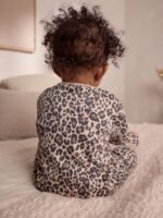Next Brown Animal Print Baby Sleepsuits 3 Pack - Image 3