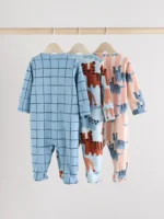 Next Navy Sleepsuits 3 Pack - Image 4
