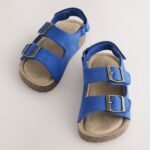 Next - Blue Wide Fit (G) Double Buckle Cushioned Footbed Sandals