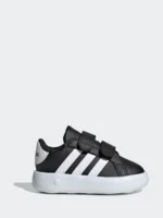 adidas Black/White Grand Court 2.0 Hook and Loop Infant Trainers