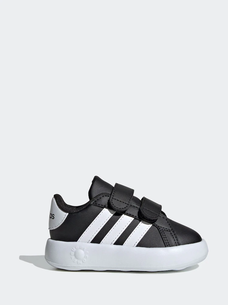 C21884s adidas Black/White Grand Court 2.0 Hook and Loop Infant Trainers - Image 1