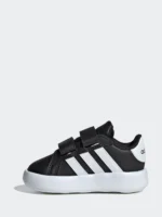 adidas Black/White Grand Court 2.0 Hook and Loop Infant Trainers - Image 8